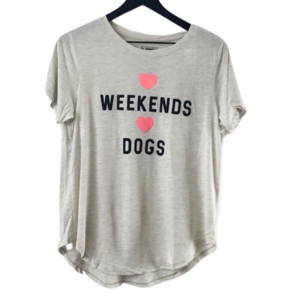 NWT Modern Lux (Size: XL) LOVE Weekends Dogs Short Sleeve Graphic T-Shirt
